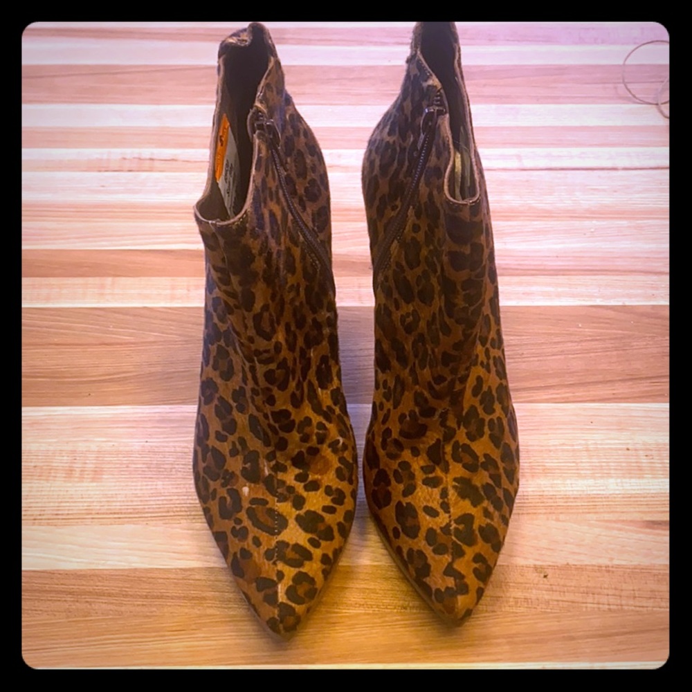 New Boutique 58 Stiletto Leopard Ankle Boots, 9M